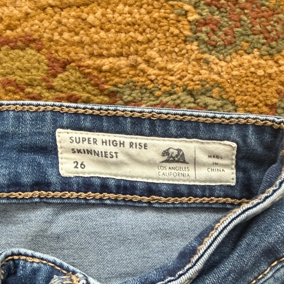 Women’s Bullhead Super High Rise Skinniest Blue Denim Jeans Size 26 - Picture 3 of 5